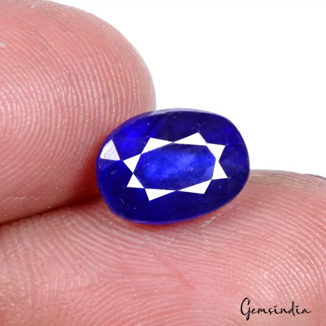 4.40 Cts Natural Royal Blue Ceylon Sapphire Oval Faceted Precious Gem For Ring