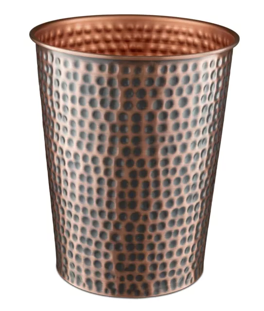 Handcrafted Metal Wastebasket Trash Can Wastebasket, Antique Copper Finish