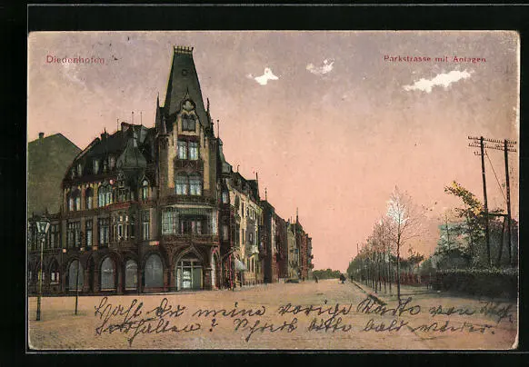 CPA Diedenhofen, Parkstrasse avec Anlagen 1916