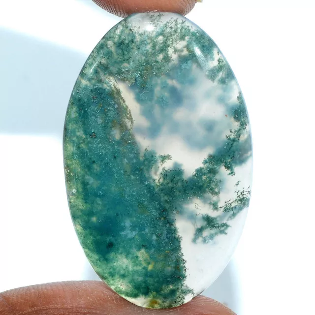 Cts. 47.00 Natural Moss Agate Cabochon Oval Cab Loose Gemstones