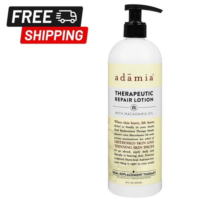 Loción de reparación terapéutica Adamia con aceite de nuez de macadamia y Promega-7, 16 Fl Oz