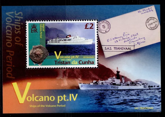 TRISTAN DA CUNHA QEII SGMS1091, 2013 Volcano IV mini sheet, NH MINT. Cat £10.