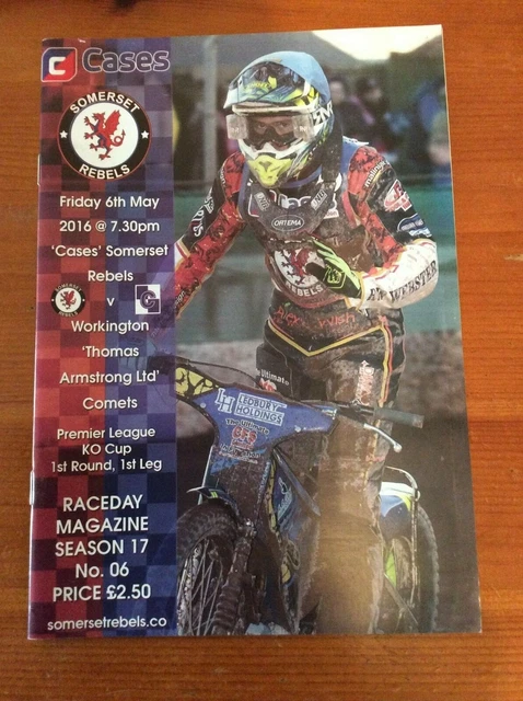 2016 SOMERSET v WORKINGTON COMETS 6th MAY ( EXCELLENT CONDITION )