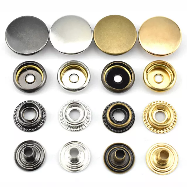 10Set Poppers Studs Heavy Duty Snap Fasteners Press Buttons DIY Leather Crafts
