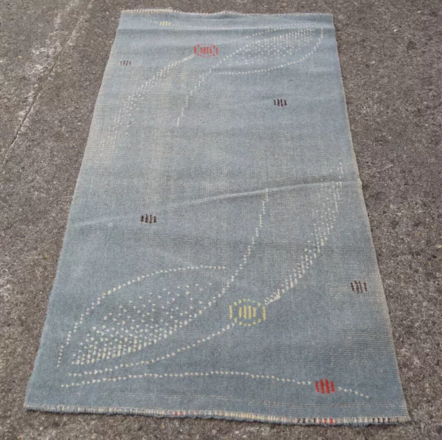 50er Tapis Vintage Carpet Rockabilly 136 x 66 Coureur Milieu Du Siècle Pont 014