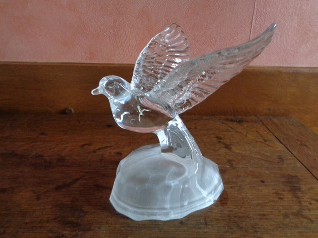 Figurine Cristal D'Arques - Paon Faisant La Roue, Bleu-vert