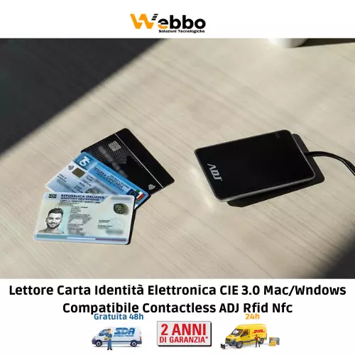 Lettore Carta Identità Elettronica CIE 3.0  Mac Windows Contactless ADJ Rfid Nfc