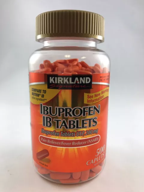 Kirkland Ibuprofen IB Tablets 200mg NSAID Pain/Fever 500 Caplets