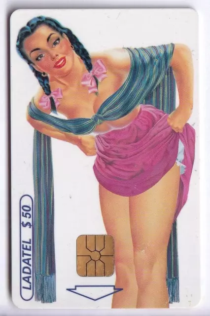 Sexy Charme Pin-Up Art  Telecarte / Phonecard .. Mexique 50$ Brune Chip/Puce