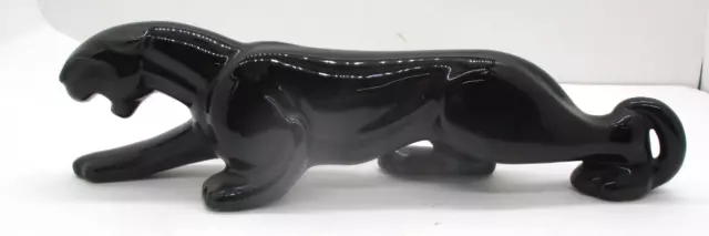 Vtg Royal Haegar Black Panther Prowling Ceramic Figure Sculpture Pottery 12 7/8”