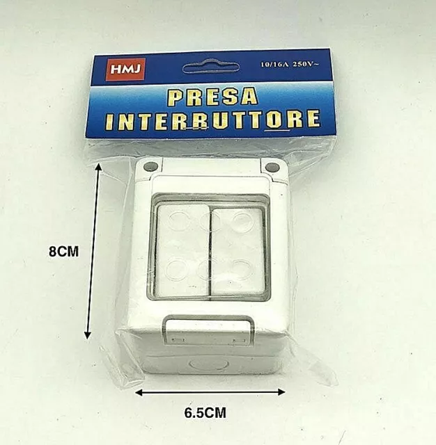 DUE INTERRUTTORI SCATOLA Box Parete Esterno Impermeabile Stagna IP55 10-16A  Hmj EUR 14,99 - PicClick IT