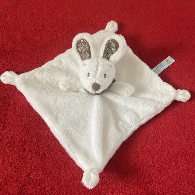 🇫🇷 Doudou Plat Lapin Blanc Écharpe Marron Gris SIMBA NICOTOY NEUF