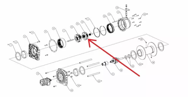 WARN 98551 Carrier Assy, Stage 2 for 9-A, 9-C Hydraulic Winches 2