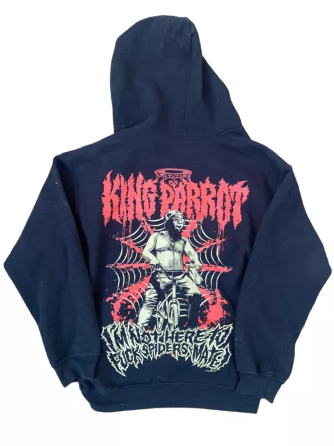 King Parrot Spiders Band Merchandise Zip-Up Hoodie Double Sided Size Men's M