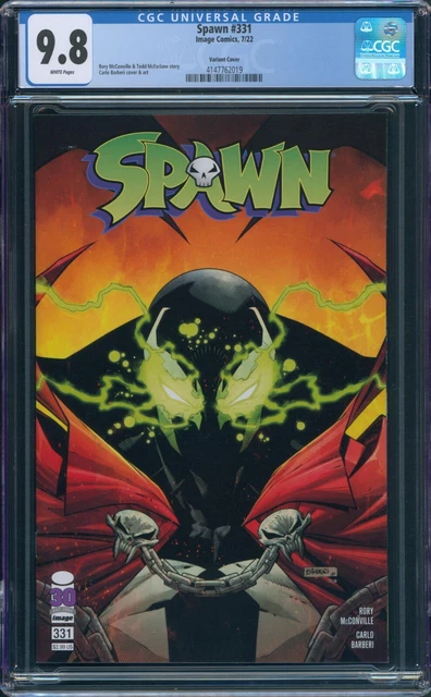 Spawn #331 CGC 9.8 White Pages Carlo Barberi Variant Cover Image Comics 2022