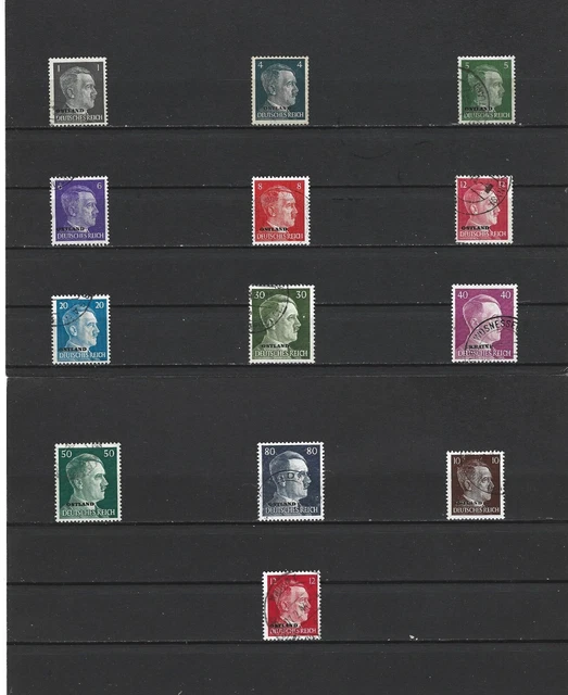 Ostland 1941, Einzelmarken aus Michelnrn: 1 - 20 o, gestempelt o, zur Auswahl