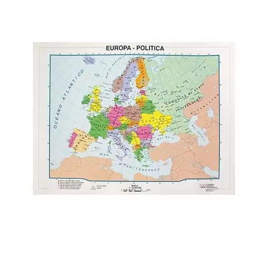 CWR 10 pezzi Carta geografica A3 Europa plastificata fisico