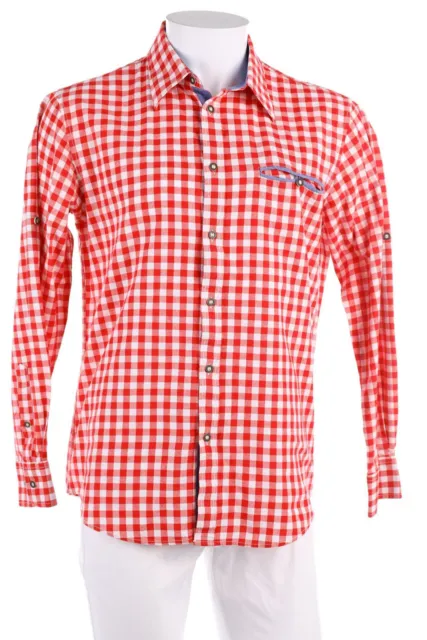 Camicia folcloristica PRINCIPE WIESEN a quadri 39 rosso off-white