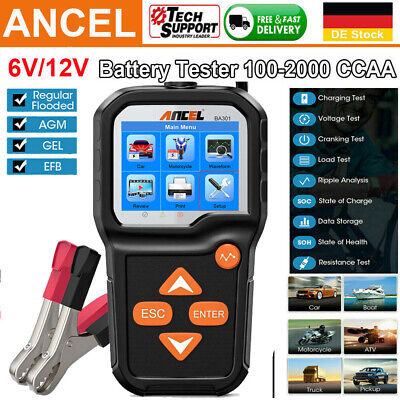 Ancel 12v BATTERIA AUTO TESTER AUTO DIGITALE obd2 AUTO dispositivo diagnostico Batteria Dispositivo di prova 