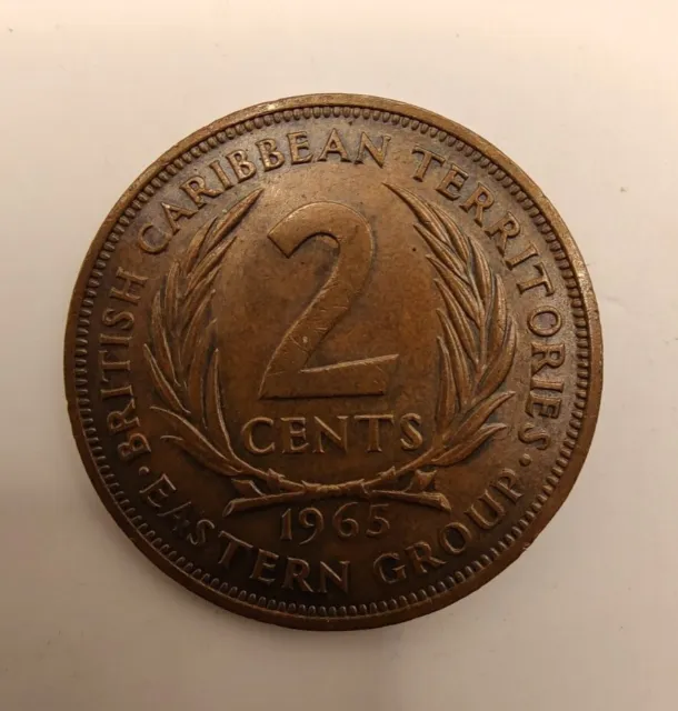 1965 British Caribbean Territories 2 Cents Coin