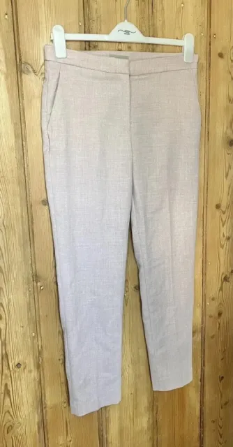BNWOT H M Pink High Waist Straight Leg Cigarette Tapered Trousers Size 10