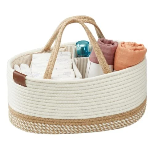 DECOMOMO Diaper Caddy Organizer | Baby Diaper Storage Organizer for Baby Newb...