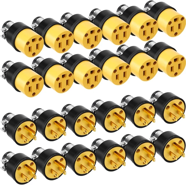 Plug New Set 12 SET ELECTRICAL Replacement Plug Connector Male Female Extension ...