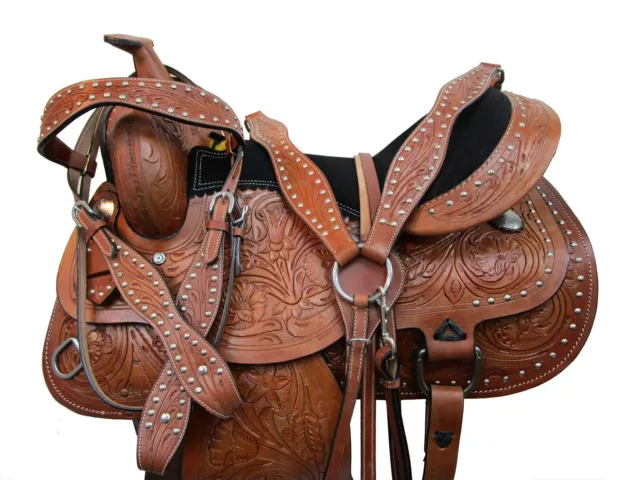 Gaited Horse Western Saddle Trail Pleasure 18 17 16 15 Floral Tooled Tack Set