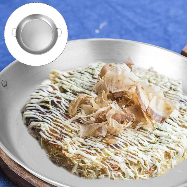 1 pieza sartén doméstica parrilla bistec sartén teppanyaki bistec barbacoa (35 cm plata)