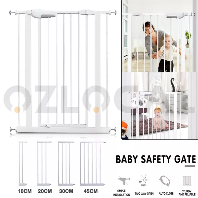 Adjustable Baby Pet Child Kid Safety Security Gate Stair Barrier Door Extension