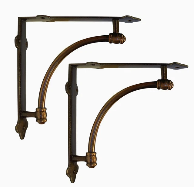 NACH Farmhouse Industrial Shelf Brackets - Rustic Shelf Brackets - Cast Iron