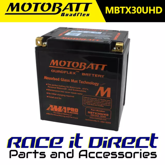 Motobatt Battery for Harley Davidson DYNA 1800 STREET GLIDE CVO FLHXSE 2012