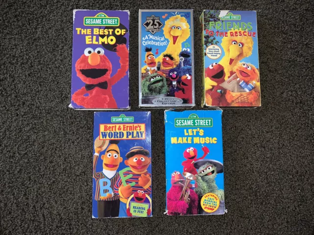 Vhs Lot Of Sesame Street Elmo Big Bird Sing Along Jim Henson 9 95