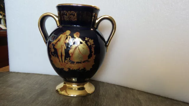 Rare Vintage Fine Porcelain Vase France Gold Stamp "Limoge Castel"