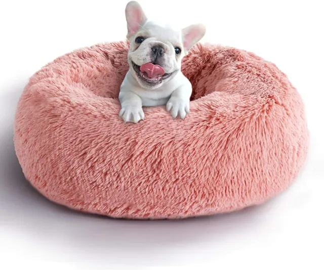COHOME Soft Dog Bed Comfortable Orthopedic Donut Cuddler Round Dog Bed Premium F