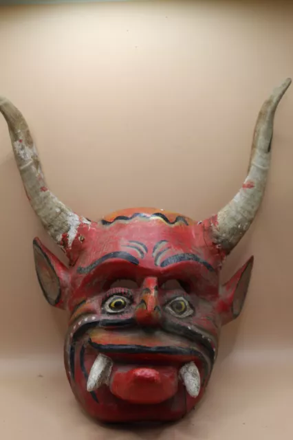 221 DEVIL OLD ANTIQUE WOODEN MEXICAN Diablo Madera Vintage Wood Mexico