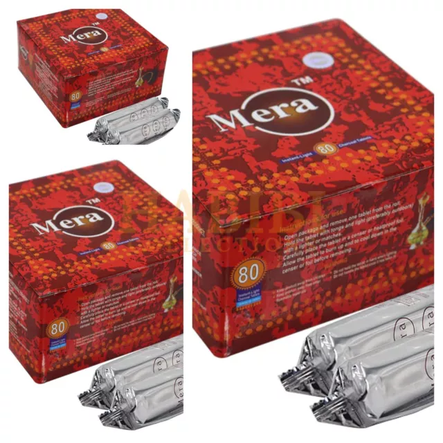 Mera Coal Tablets Nargila Instant Meera Hookah Sheesha 80 Disc Charcoal