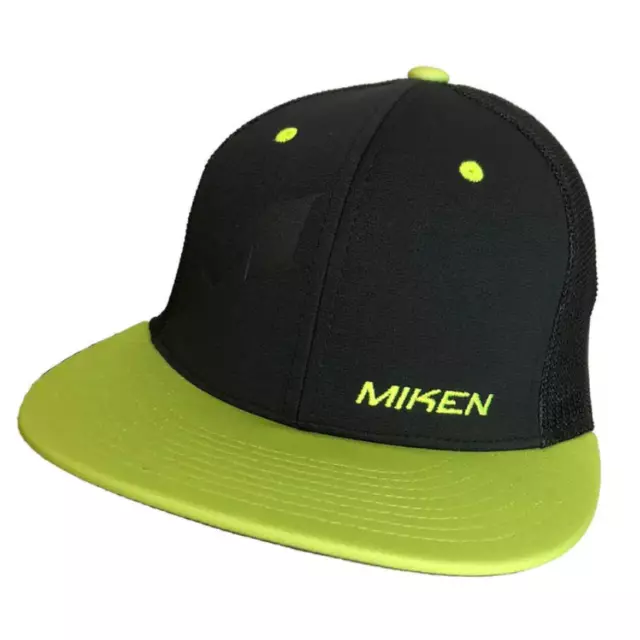 Miken Embossed Hat by Richardson in Black/Neon Yellow/Embossed, Size S-M