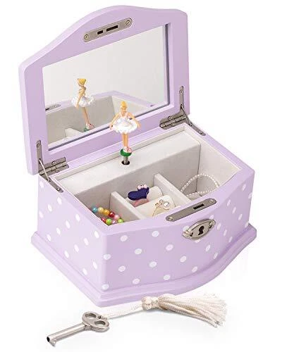 Elle Jewelry Box - Ballerina Jewelry Organizer and Swan Lake Wind-Up Music Box