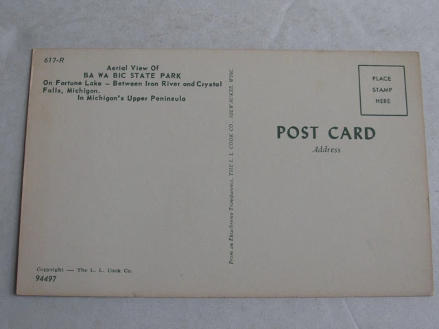 G83 Postcard Ba Wa Bic State Park Iron River Michigan MI UP Crystal Falls 2