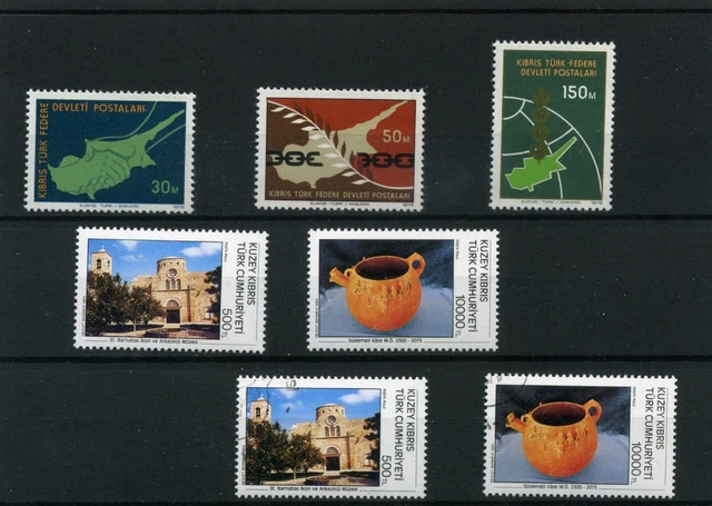 Kl. Lot Briefmarken Türkisch-Zypern 1975 + 1993 ** + gestempelt