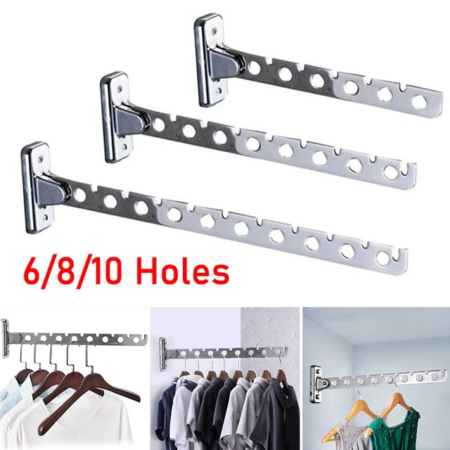 HOME FOLDING WALL Mounted Clothes Hanger Rack Coat Drying Hook