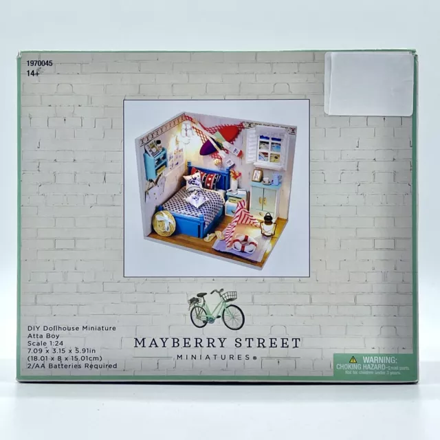 MAYBERRY STREET MINIATURES DIY Dollhouse ATTA BOY 1:24 Scale BOY's Kid's  Bedroom $14.99 - PicClick
