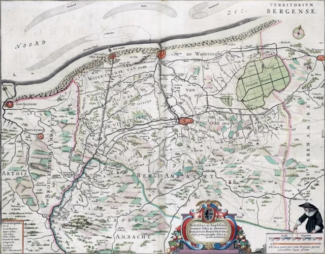 Reproduction carte ancienne - Magistrature de Bergues 1664