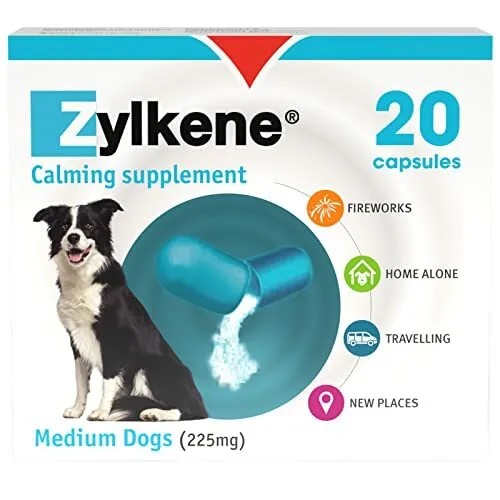Zylkene Calming Supplement for Medium Dogs (10 to 30kg) 225mg| Helps ease Pet