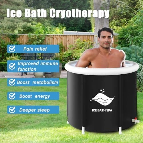 ICE BATH TUB for Athletes,Protable Cold Plunge Tub for Cold Water Black