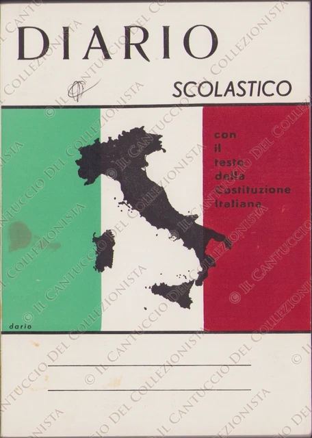 1950c Diario Scolastico Costituzione Italiana Quaderno d'epoca