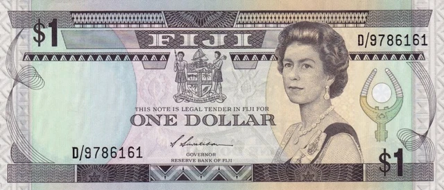 #Reserve Bank of Fiji 1 Dollar 1993 P-89 UNC Qn. Elizabeth II