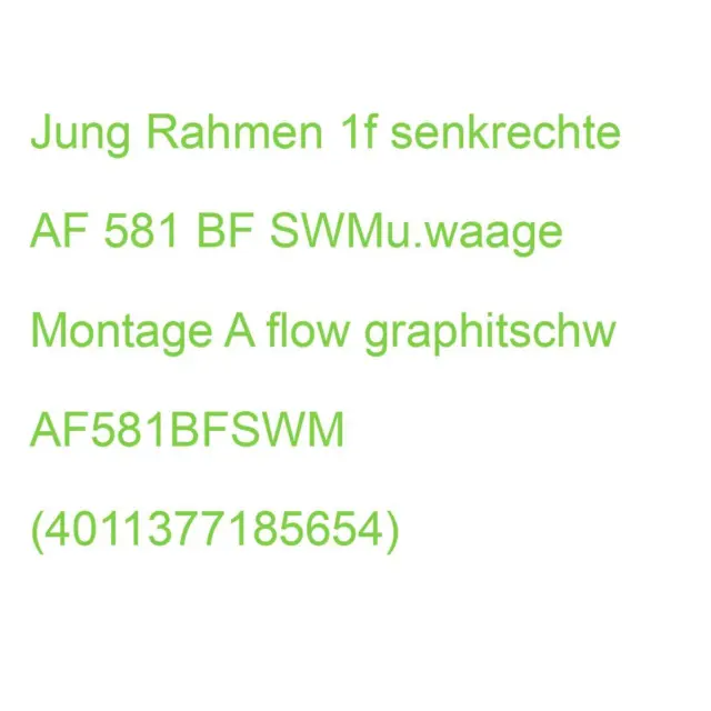 Jung Rahmen 1f senkrechte AF 581 BF SWMu.waage Montage A flow graphitschw AF581B