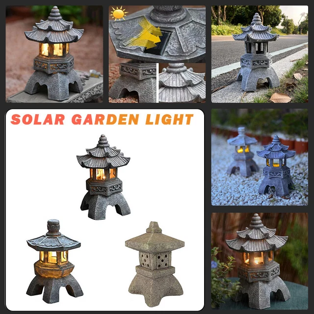 Saim Pagode Garten-Dekoration Aus Harz – Zen-Deko Für Garten, Terrasse & Aquarium | Asiatische Statue 8,5x8,5x10 Cm